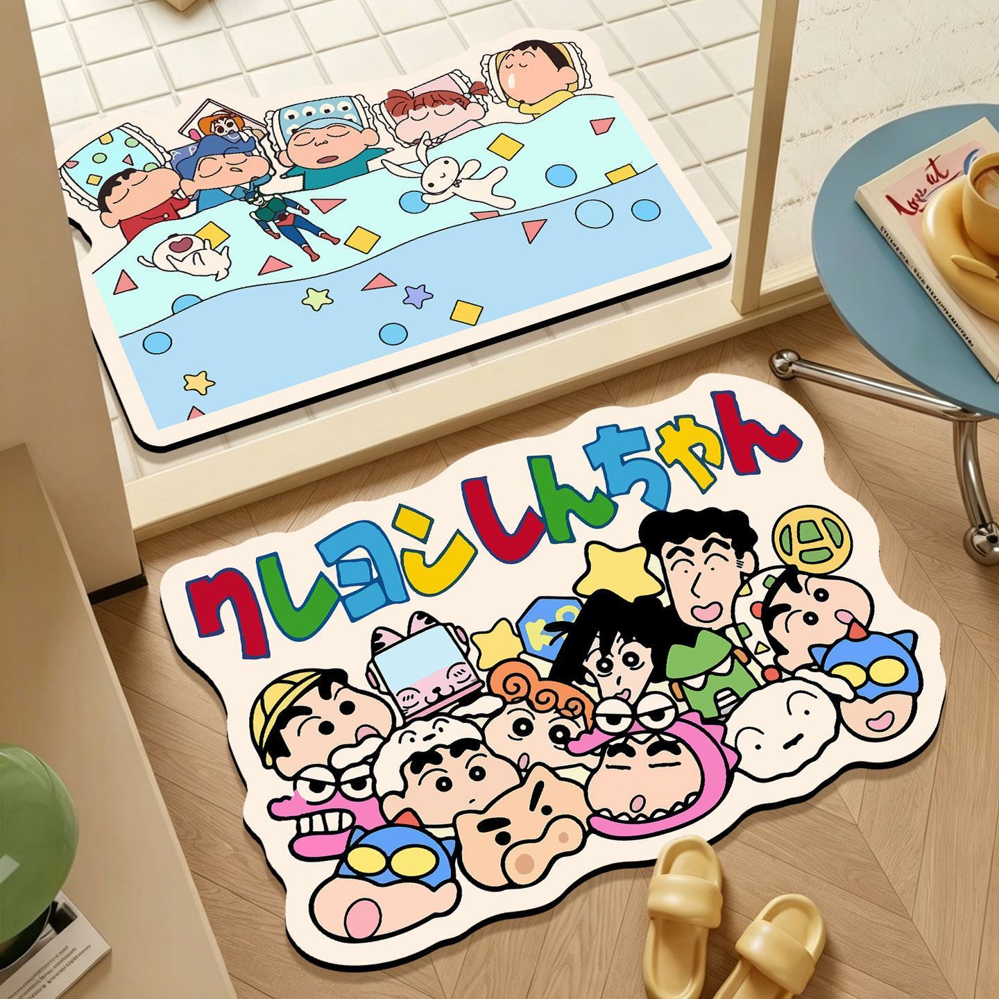 Quick Dry Diatomite Bath Mat - Crayon Shin‑chan Irregular Bath Mat, Cartoon