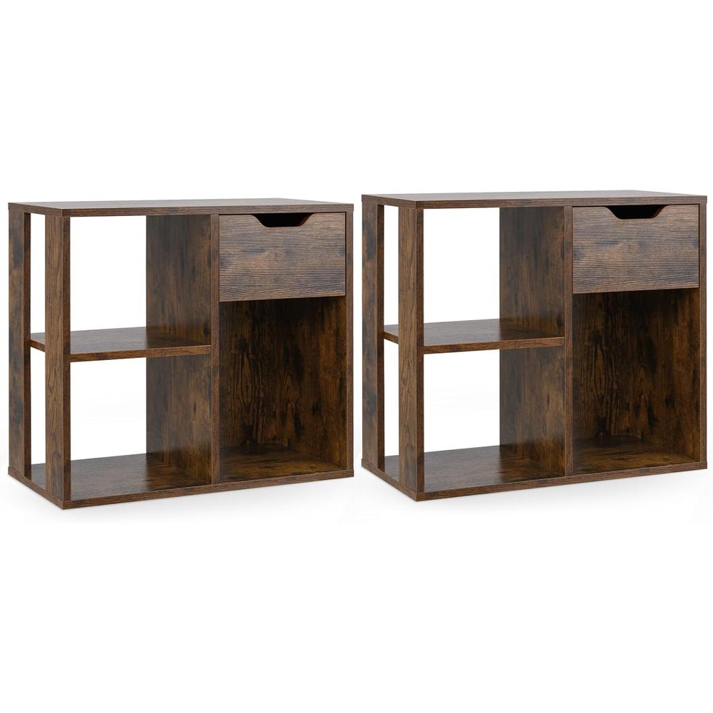 Storage & Organization - 3-Tier Wooden Cube Bookshelf for Compact