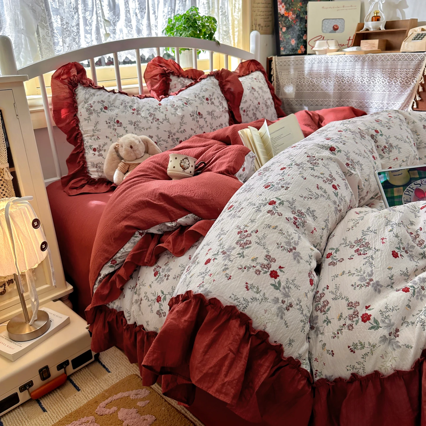 Aesthetic Floral Duvet Cover - French Vintage Aesthetic Bedding Set Country