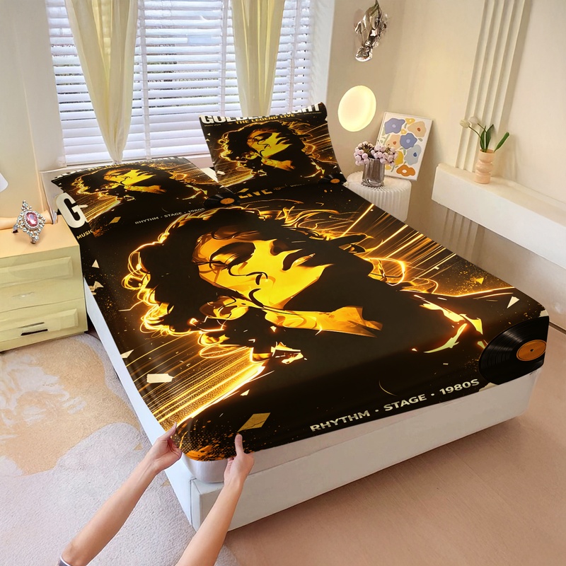 Fitted Bed Sheets Deep Pocket - Pop Icon Michael Jackson Fitted Sheet