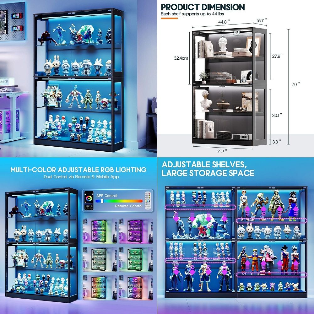 Lighting - Cabinet with LED Light Strips, Modern