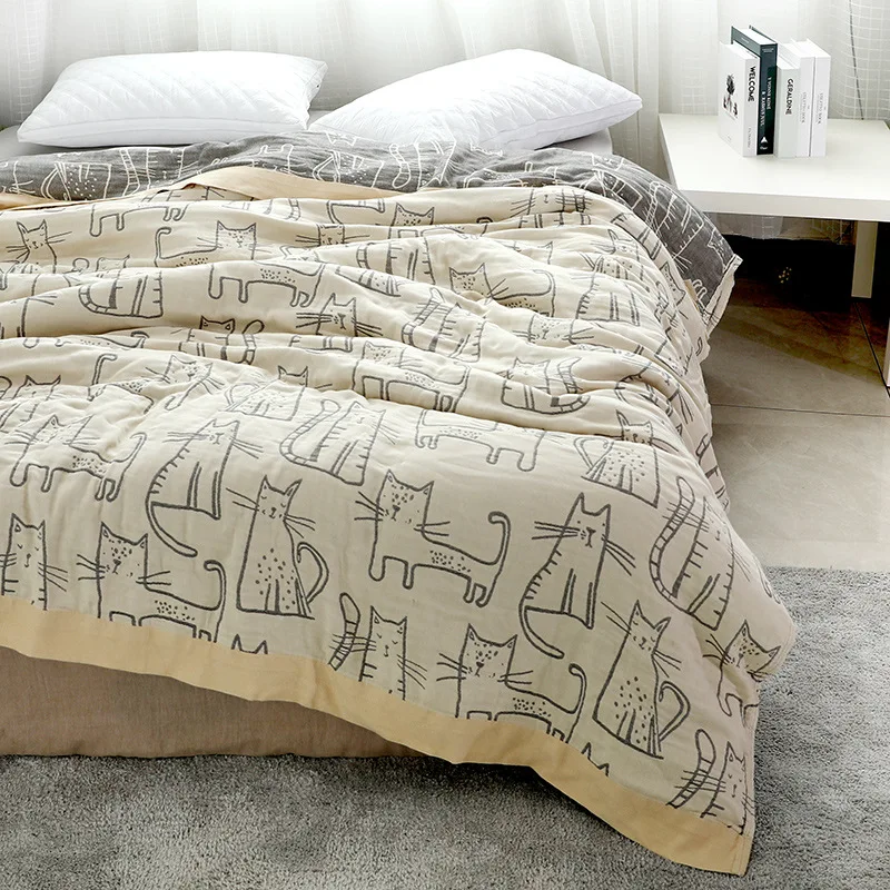 Muslin Cotton Bedspread - WASART Pure cotton twel muslin quilt