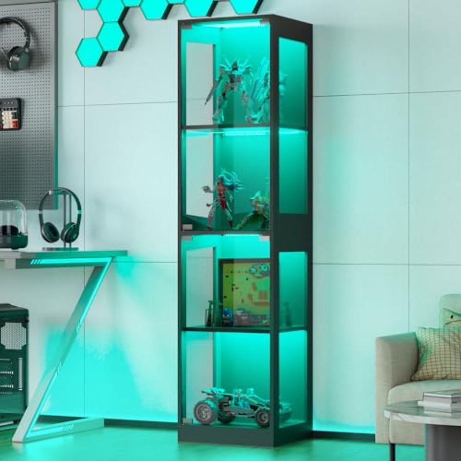 Lighting - Glass display cabinet with RGB lights