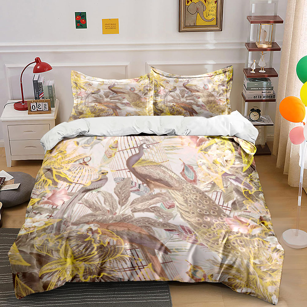Vintage Peacock Birdcage Beddi - огляд і ціна Aesthetic Floral Duvet Cover