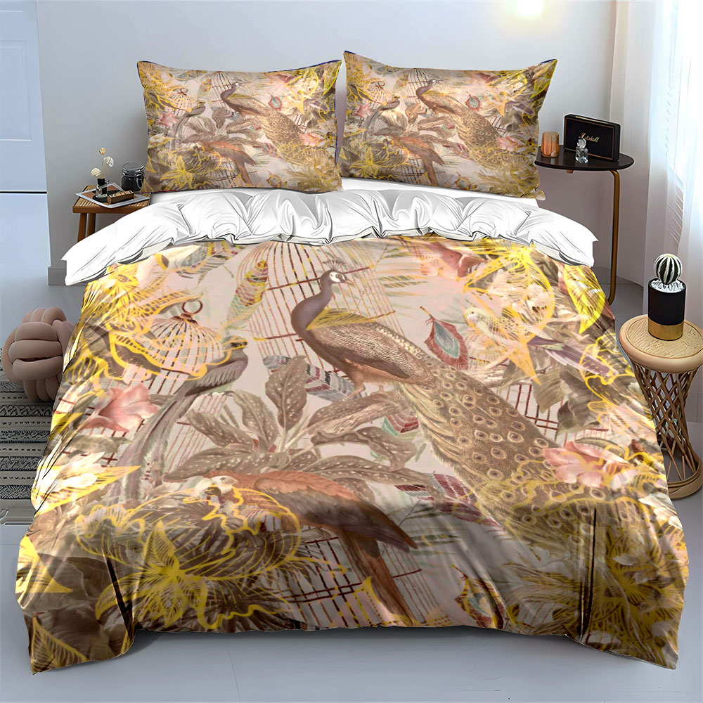 Vintage Peacock Birdcage Beddi - огляд і ціна Aesthetic Floral Duvet Cover