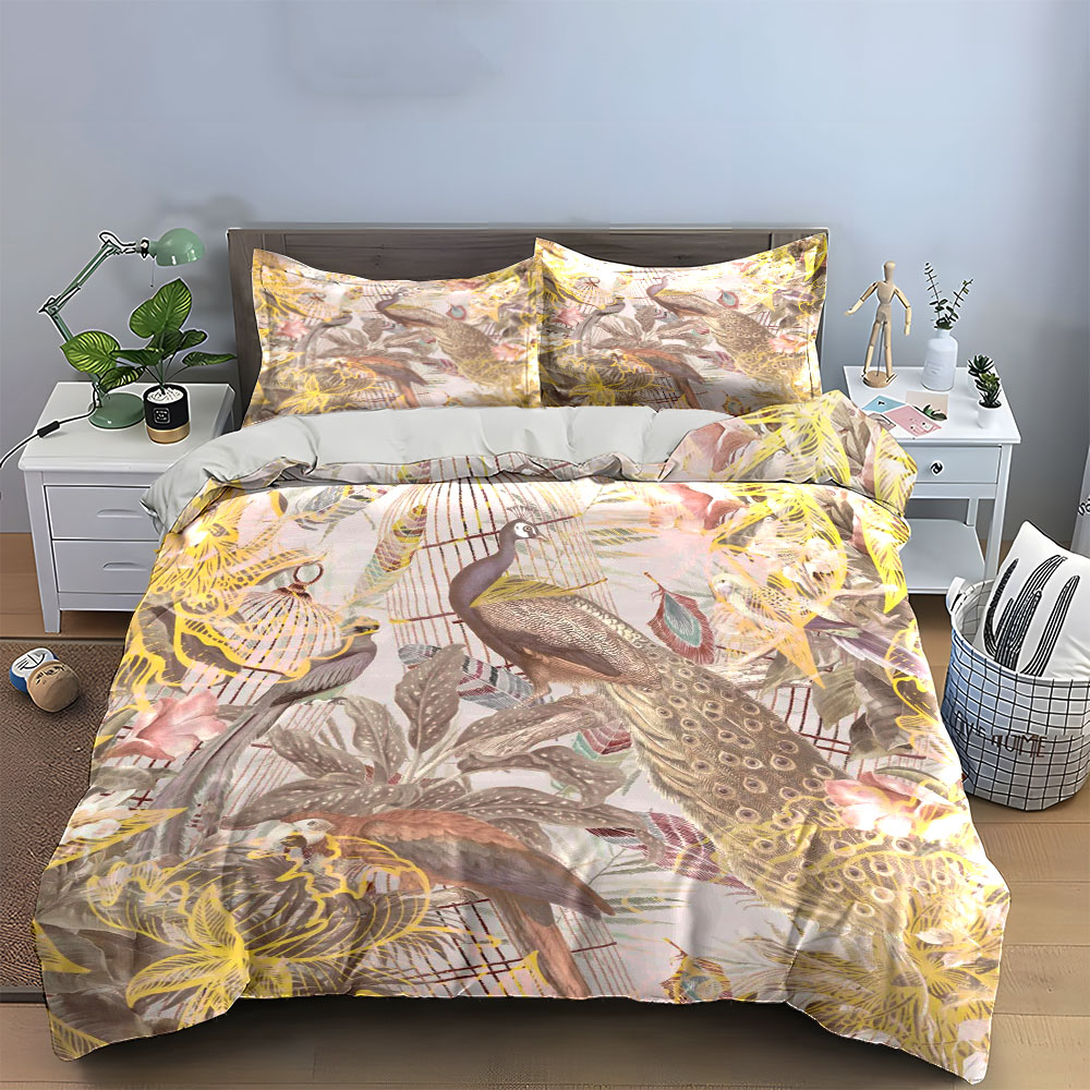 Vintage Peacock Birdcage Beddi - огляд і ціна Aesthetic Floral Duvet Cover