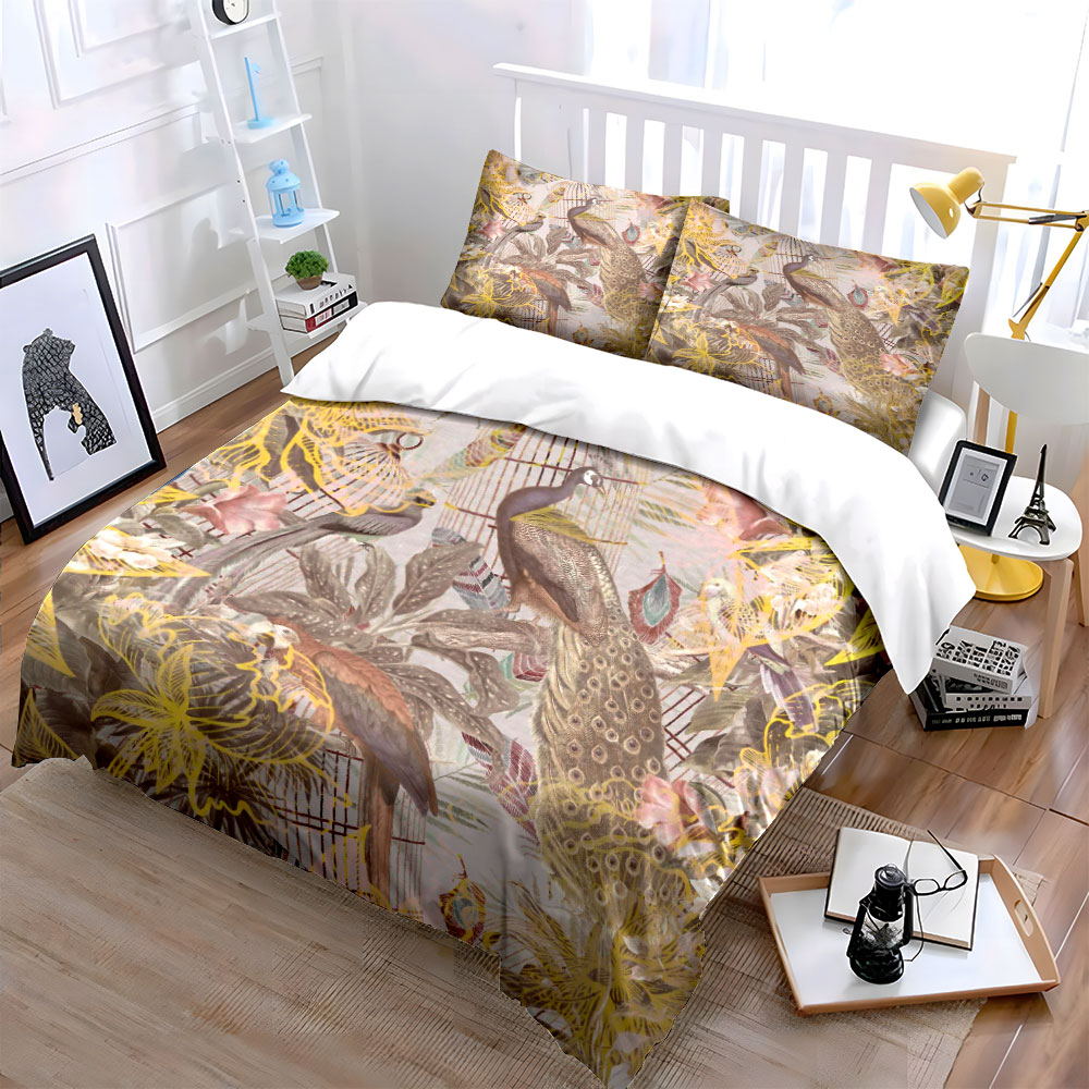 Vintage Peacock Birdcage Beddi - огляд і ціна Aesthetic Floral Duvet Cover