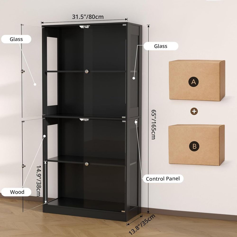 65 Glass Door Display Cabinet, - огляд і ціна Storage & Organization