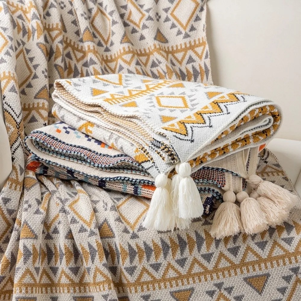 Vintage Chunky Knit Boho Throw - огляд і ціна Boho Throw Blanket Fringe