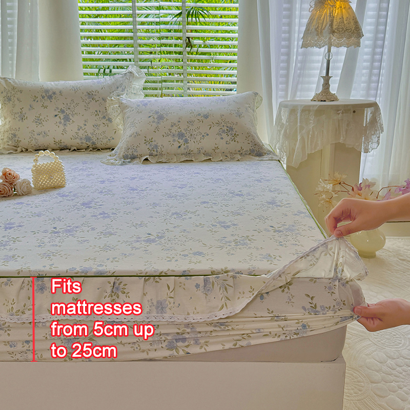 100% Cotton Floral Printed Ruf - огляд і ціна Fitted Bed Sheets Deep Pocket