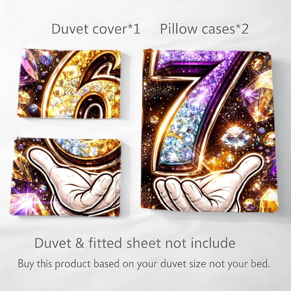 3Pc Luxury Diamond Number 67 D - огляд і ціна Duvet Cover Sets With Zipper