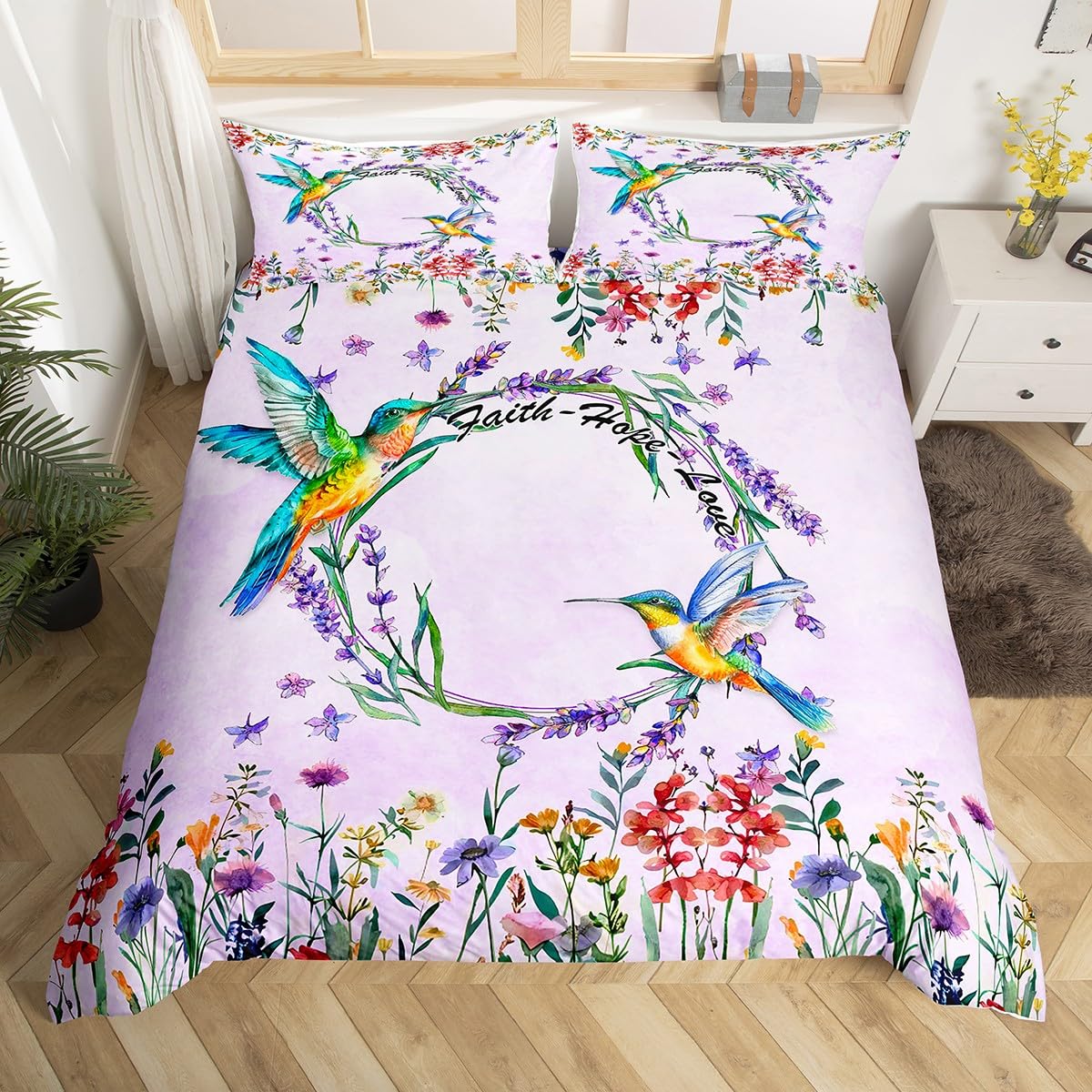 Hummingbird Bedding Set Luxury - огляд і ціна Aesthetic Floral Duvet Cover