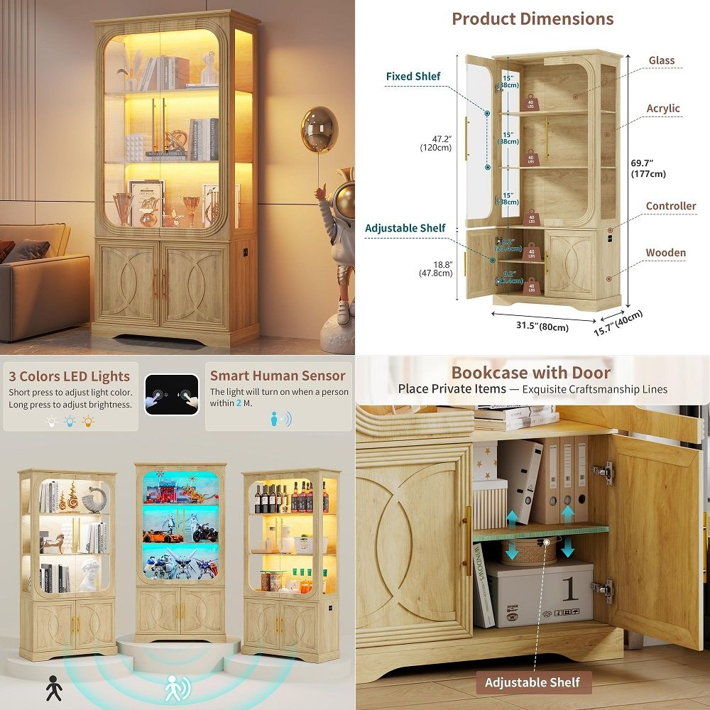 Display Cabinet with Glass Doo - огляд і ціна Storage & Organization