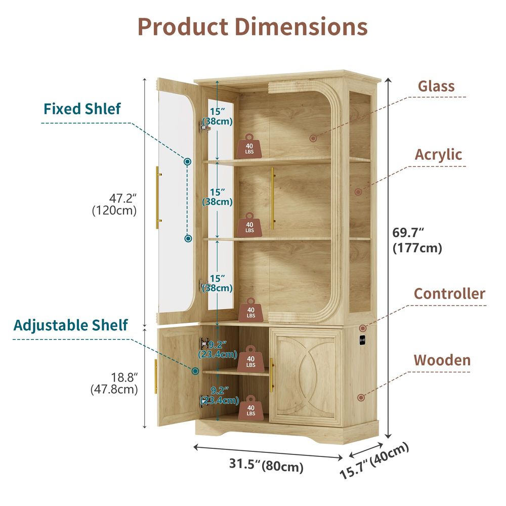 Display Cabinet with Glass Doo - огляд і ціна Storage & Organization