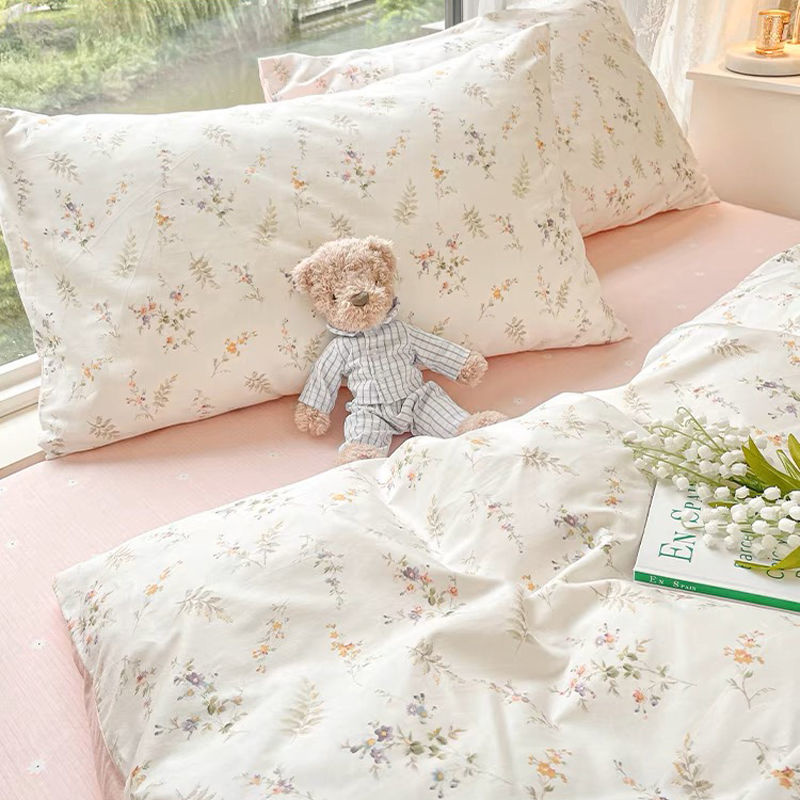Ins Pink Flowers Bedding Set F - огляд і ціна Aesthetic Floral Duvet Cover