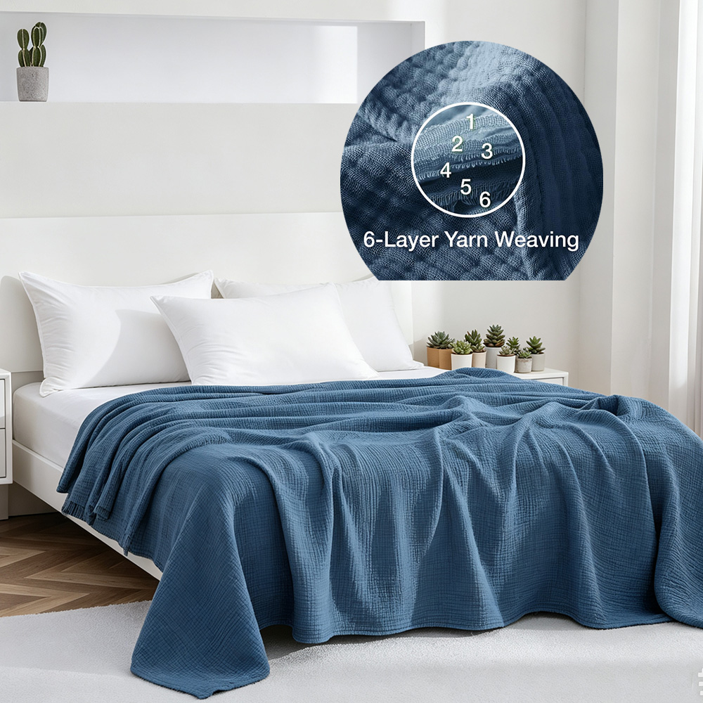 6 Layers Cotton Muslin Blanket - огляд і ціна Muslin Cotton Bedspread