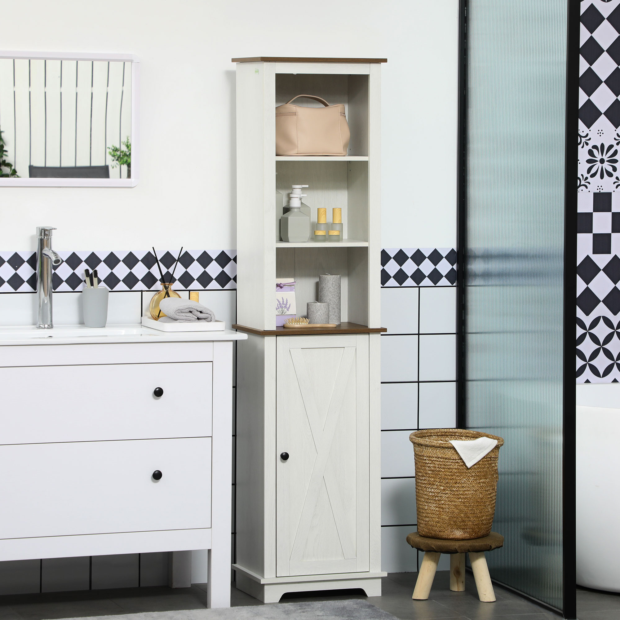 Farmhouse Bathroom Cabinet, Ta - огляд і ціна Storage & Organization