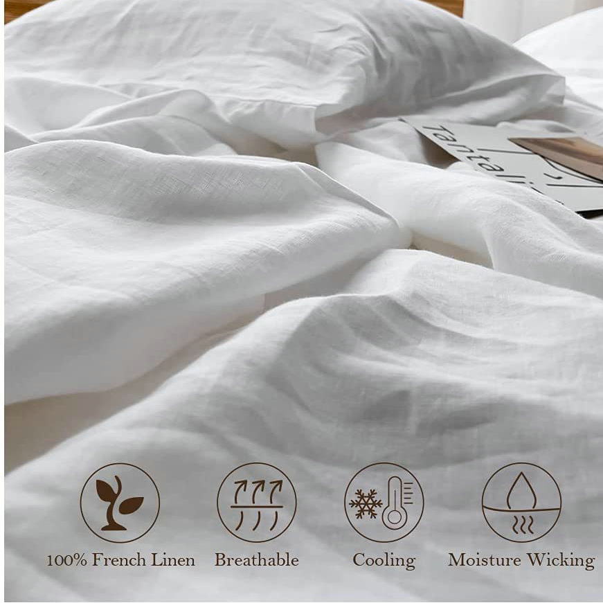 100% Linen Soft Bed Sheets, Qu - огляд і ціна Fitted Bed Sheets Deep Pocket