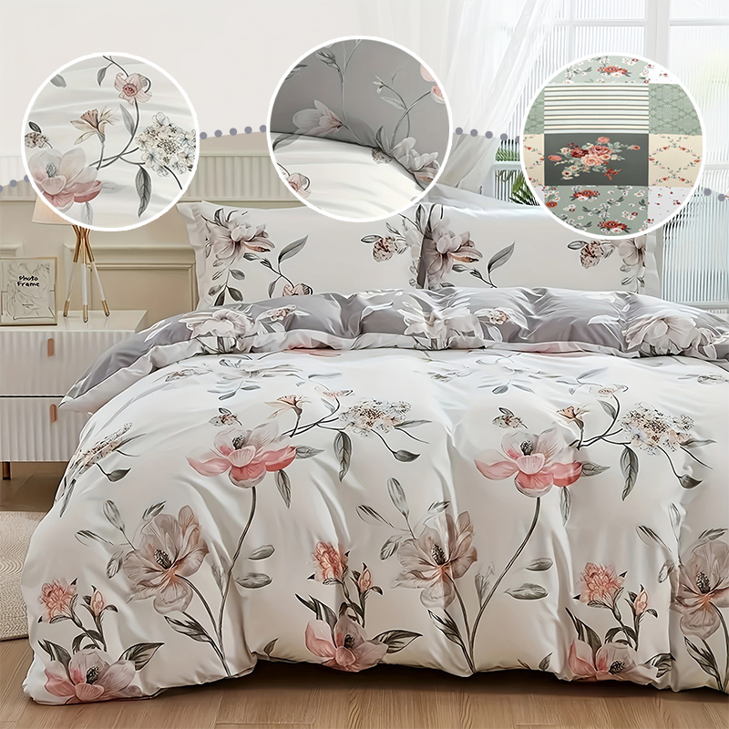 2/3PCS Green Floral Duvet Cove - огляд і ціна Aesthetic Floral Duvet Cover