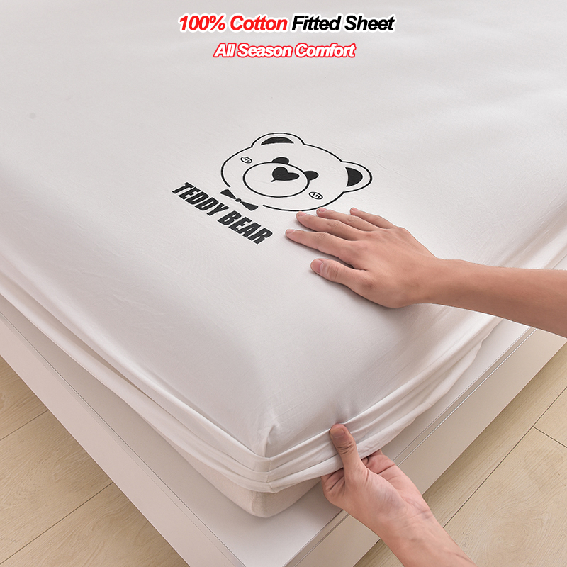 100% Cotton Fitted Sheet 28cm  - огляд і ціна Fitted Bed Sheets Deep Pocket