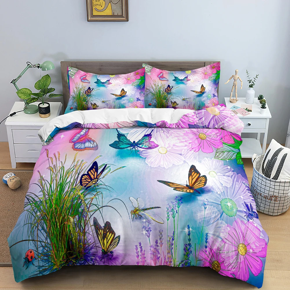Butterfly Bedding Set 3D Flowe - огляд і ціна Duvet Cover Sets With Zipper