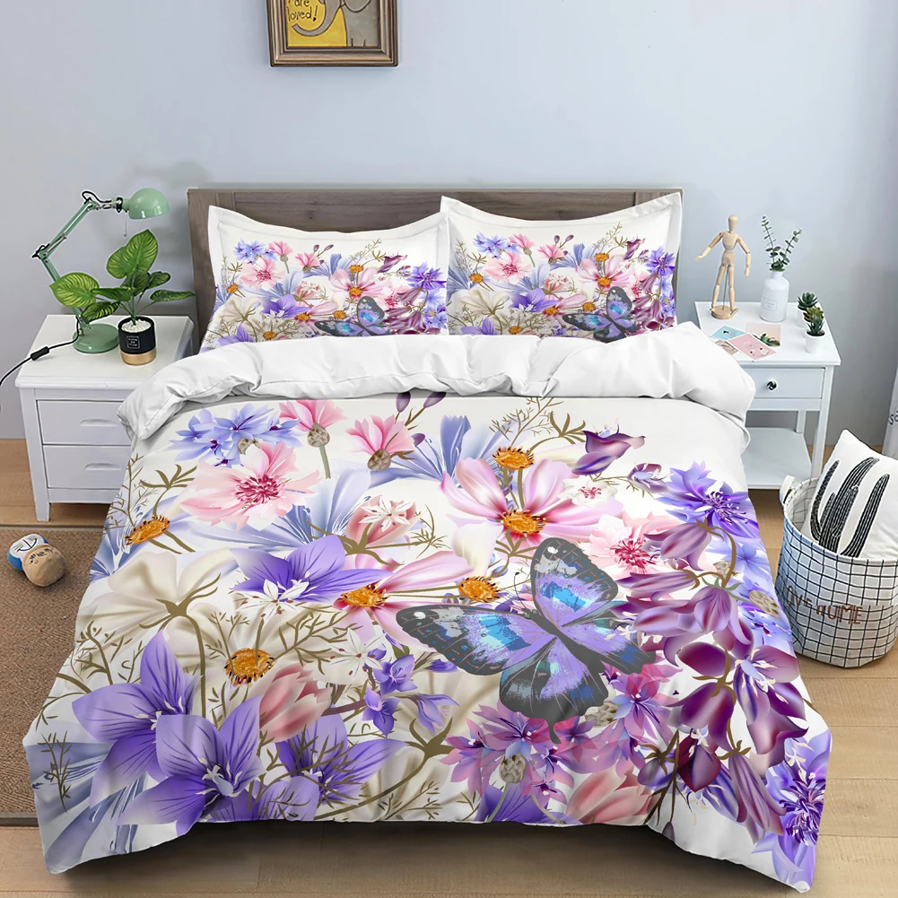 Butterfly Bedding Set 3D Flowe - огляд і ціна Duvet Cover Sets With Zipper