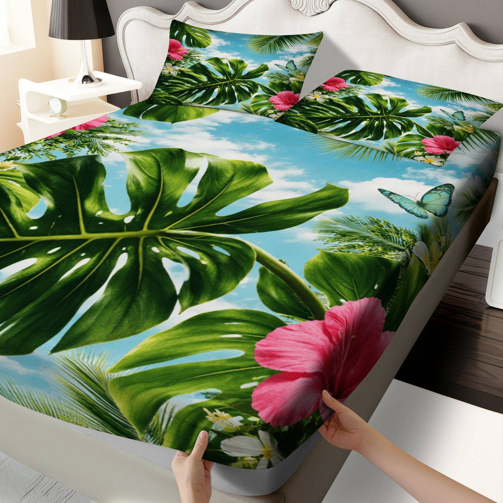 Tropical Hibiscus Bed Sheet Se - огляд і ціна Fitted Bed Sheets Deep Pocket