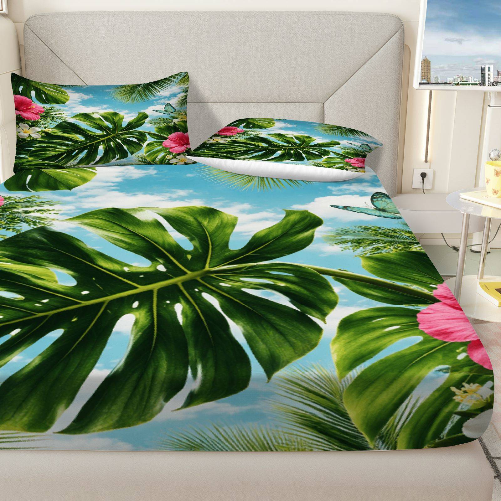 Tropical Hibiscus Bed Sheet Se - огляд і ціна Fitted Bed Sheets Deep Pocket