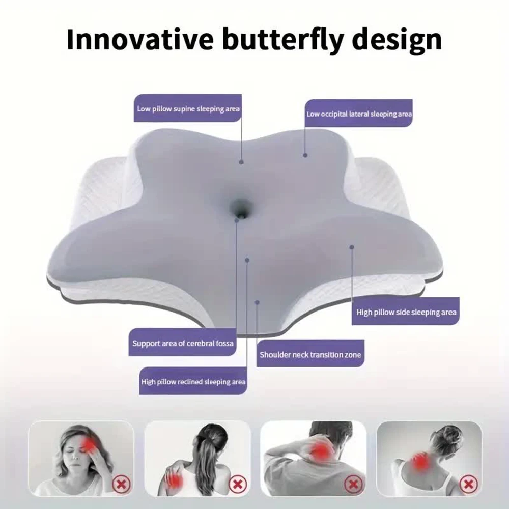 Memory Foam Pillows Butterfly  - огляд і ціна Memory Foam Orthopedic Pillow Neck Pain