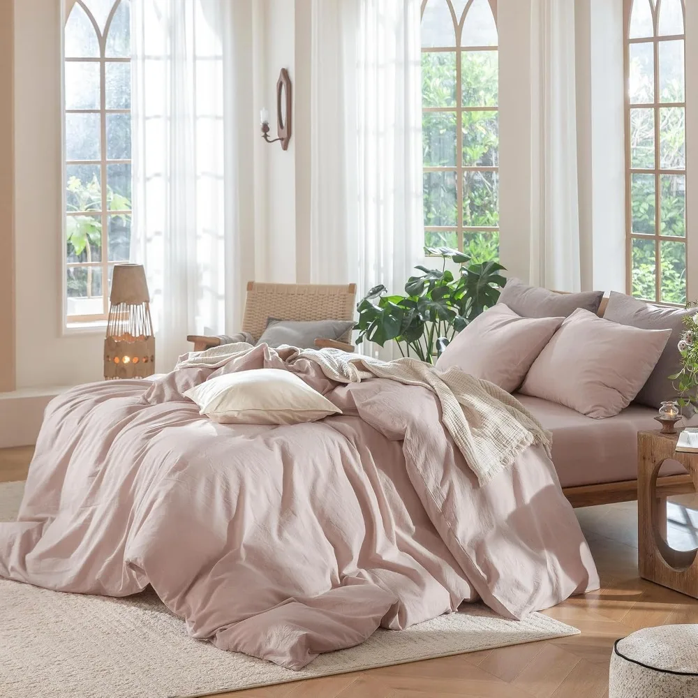 Duvet Cover Set 100% Washed Co - огляд і ціна Duvet Cover Sets With Zipper