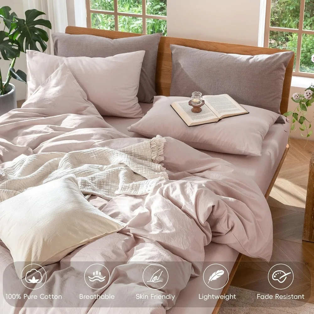 Duvet Cover Set 100% Washed Co - огляд і ціна Duvet Cover Sets With Zipper