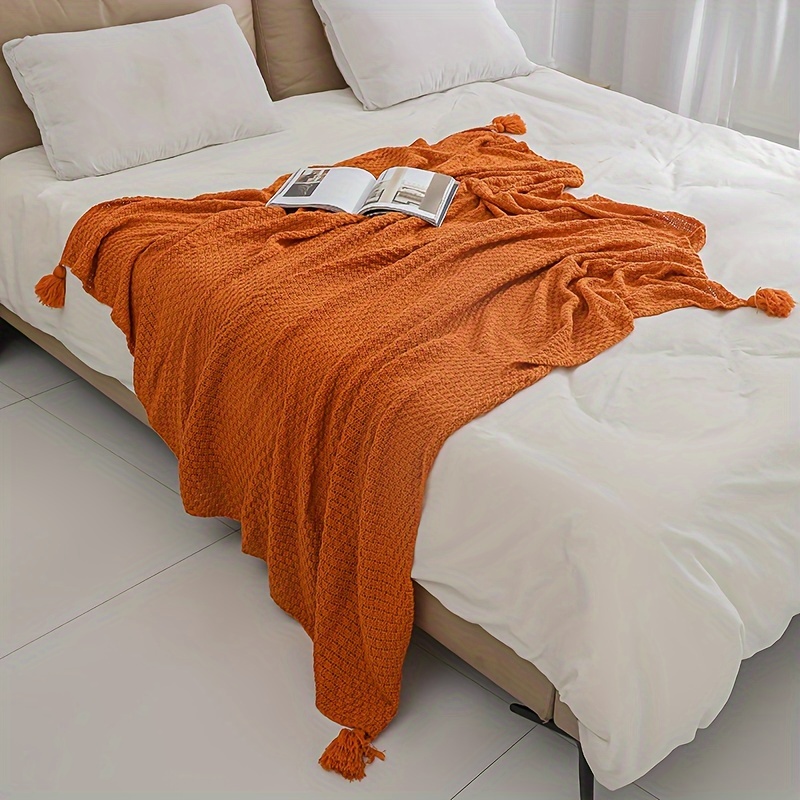 Boho Knitted Throw Blanket Dec - огляд і ціна Boho Throw Blanket Fringe