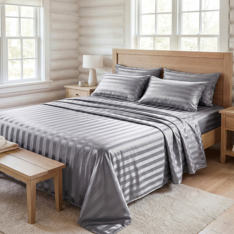 Wrinkle Resistant Striped Sati - огляд і ціна Fitted Bed Sheets Deep Pocket