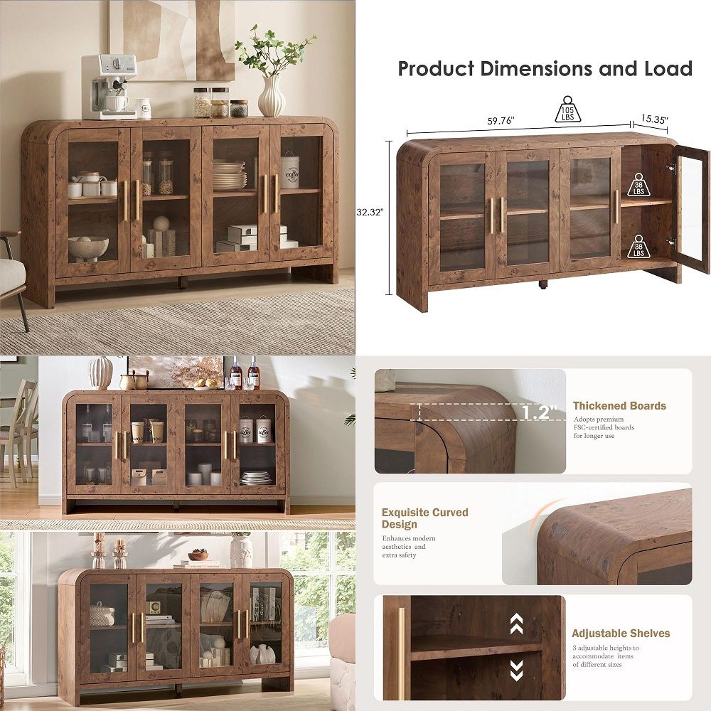 Sideboard Buffet Cabinet with  - огляд і ціна Storage & Organization