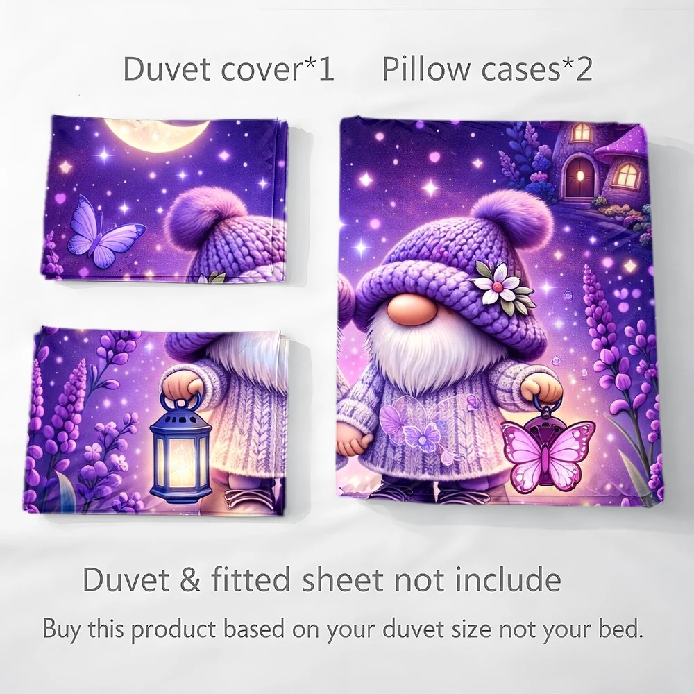 3Pc Dreamy Purple Elf Theme Du - огляд і ціна Duvet Cover Sets With Zipper