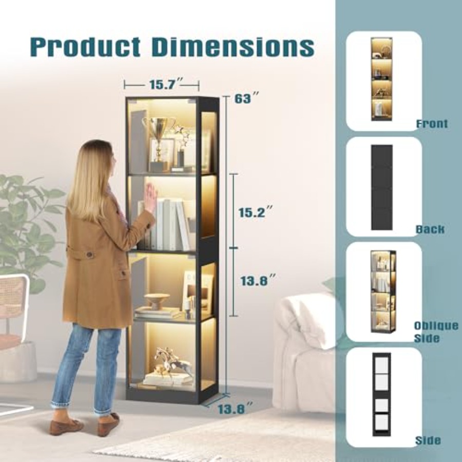 Glass display cabinet with RGB - огляд і ціна Lighting
