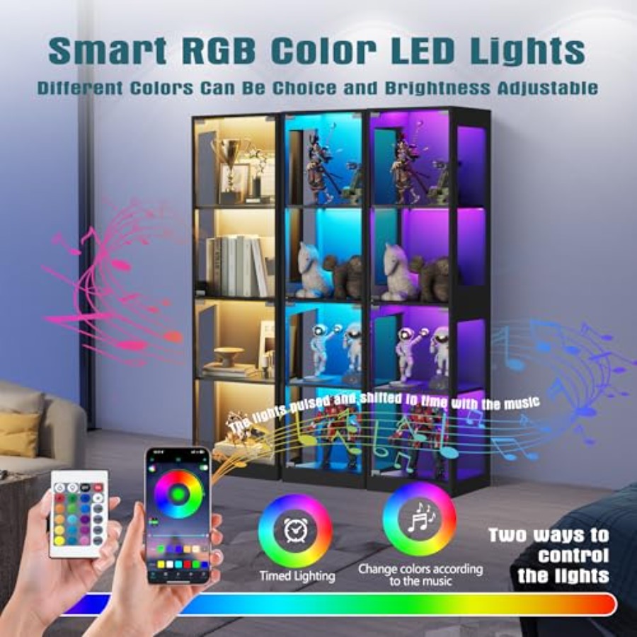 Glass display cabinet with RGB - огляд і ціна Lighting