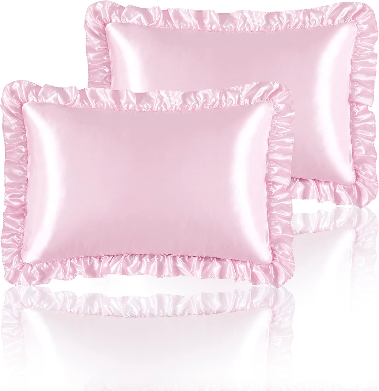 2Pcs Satin Ruffled Pillow Case - огляд і ціна Satin Silk Pillowcase Hair Skin