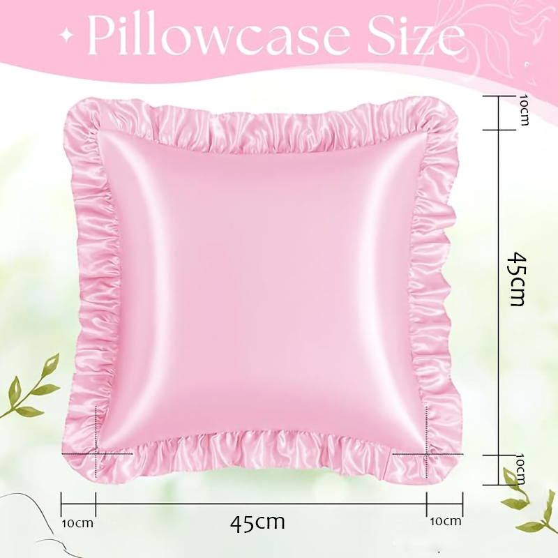 2Pcs Satin Ruffled Pillow Case - огляд і ціна Satin Silk Pillowcase Hair Skin