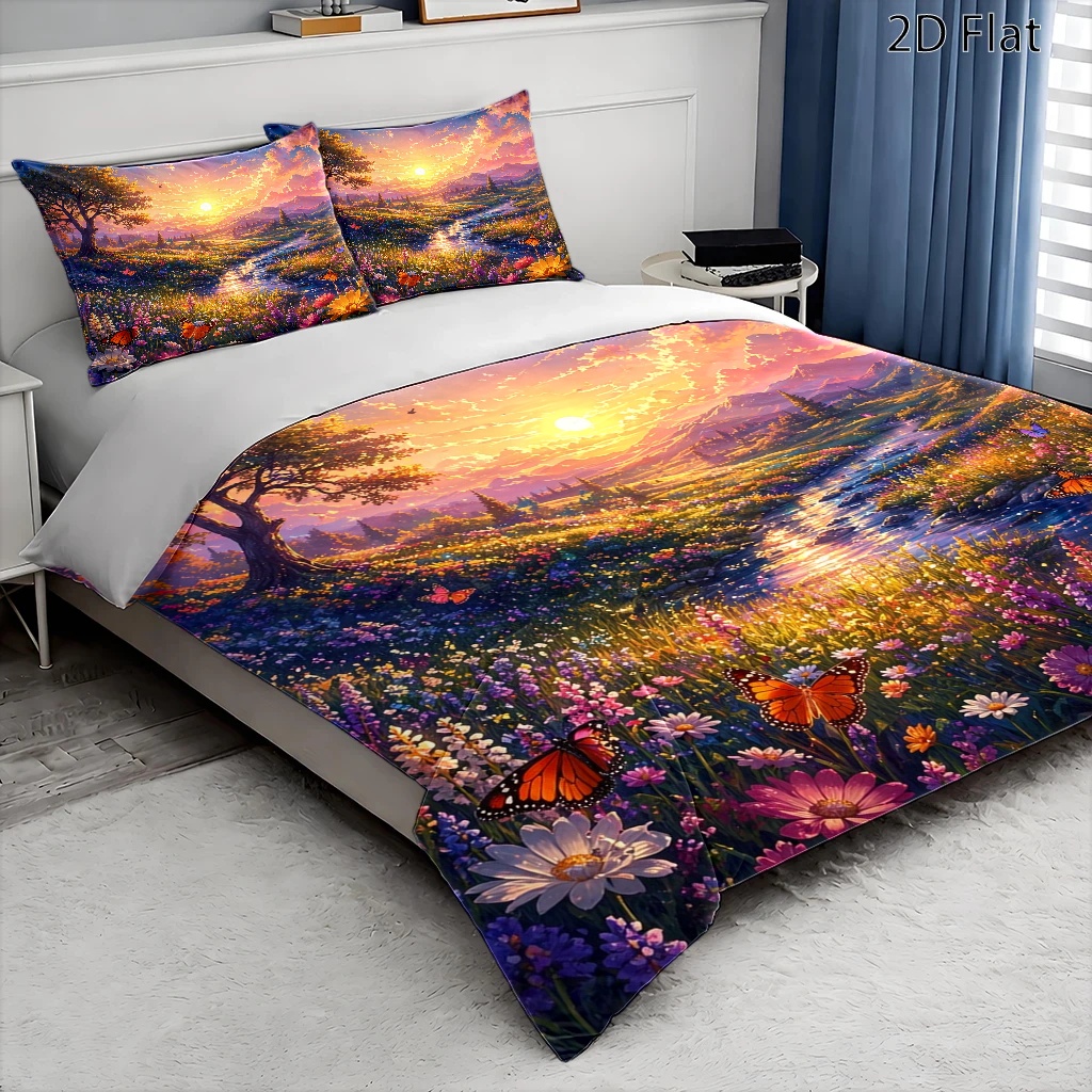3Pc Dreamy Natural Scenery Duv - огляд і ціна Duvet Cover Sets With Zipper