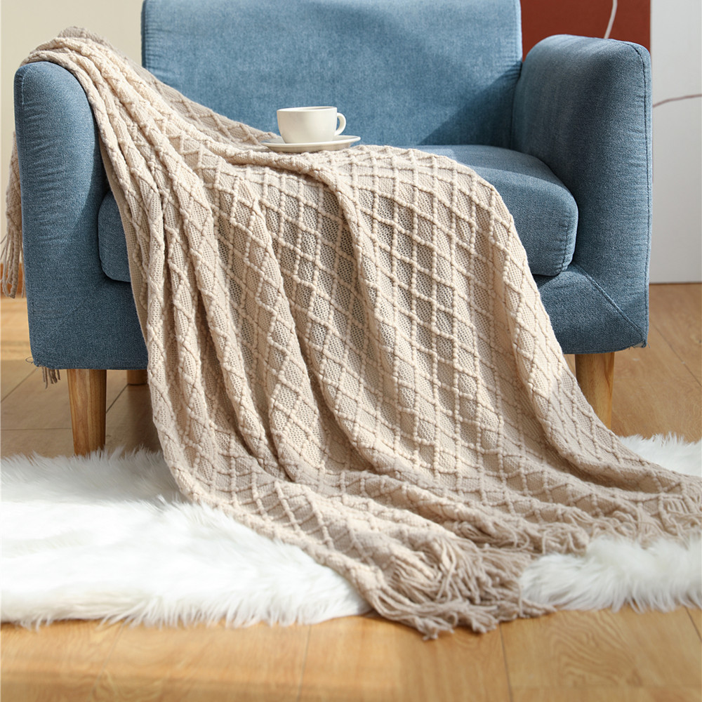 Textile City Diamond Knit Thro - огляд і ціна Boho Throw Blanket Fringe