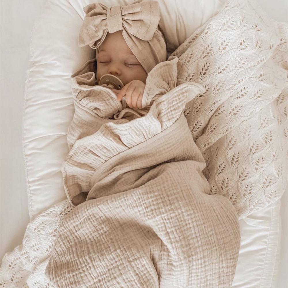 INS Ruffled Muslin Baby Swaddl - огляд і ціна Muslin Cotton Bedspread