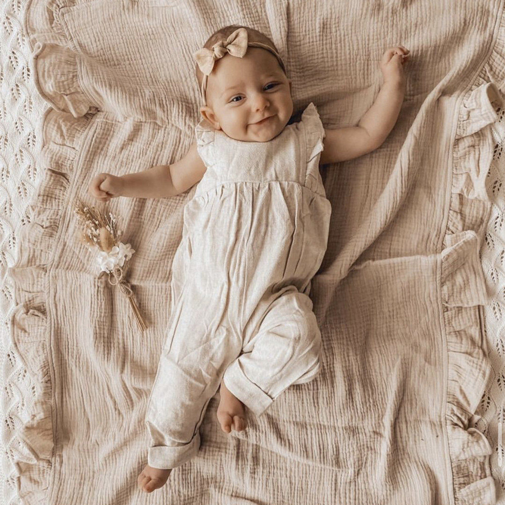 INS Ruffled Muslin Baby Swaddl - огляд і ціна Muslin Cotton Bedspread